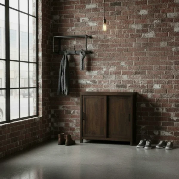 Mateo Shoe Cabinet with Sliding Doors