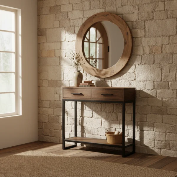 Mildred Console Table 4_Timbertale Designs Mildred Console Table with Two Drawers