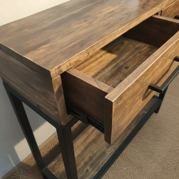 Mildred Console Table 5_Timbertale Designs Mildred Console Table with Two Drawers