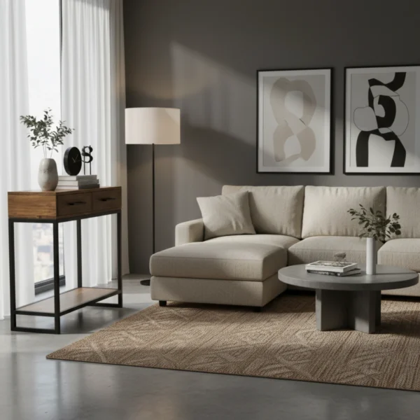 Mildred Console Table 7_Timbertale Designs Mildred Console Table with Two Drawers